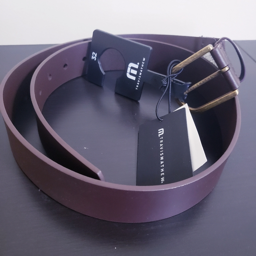 TRAVIS MATHEW NWT Leather Men's Belt - Brown 32